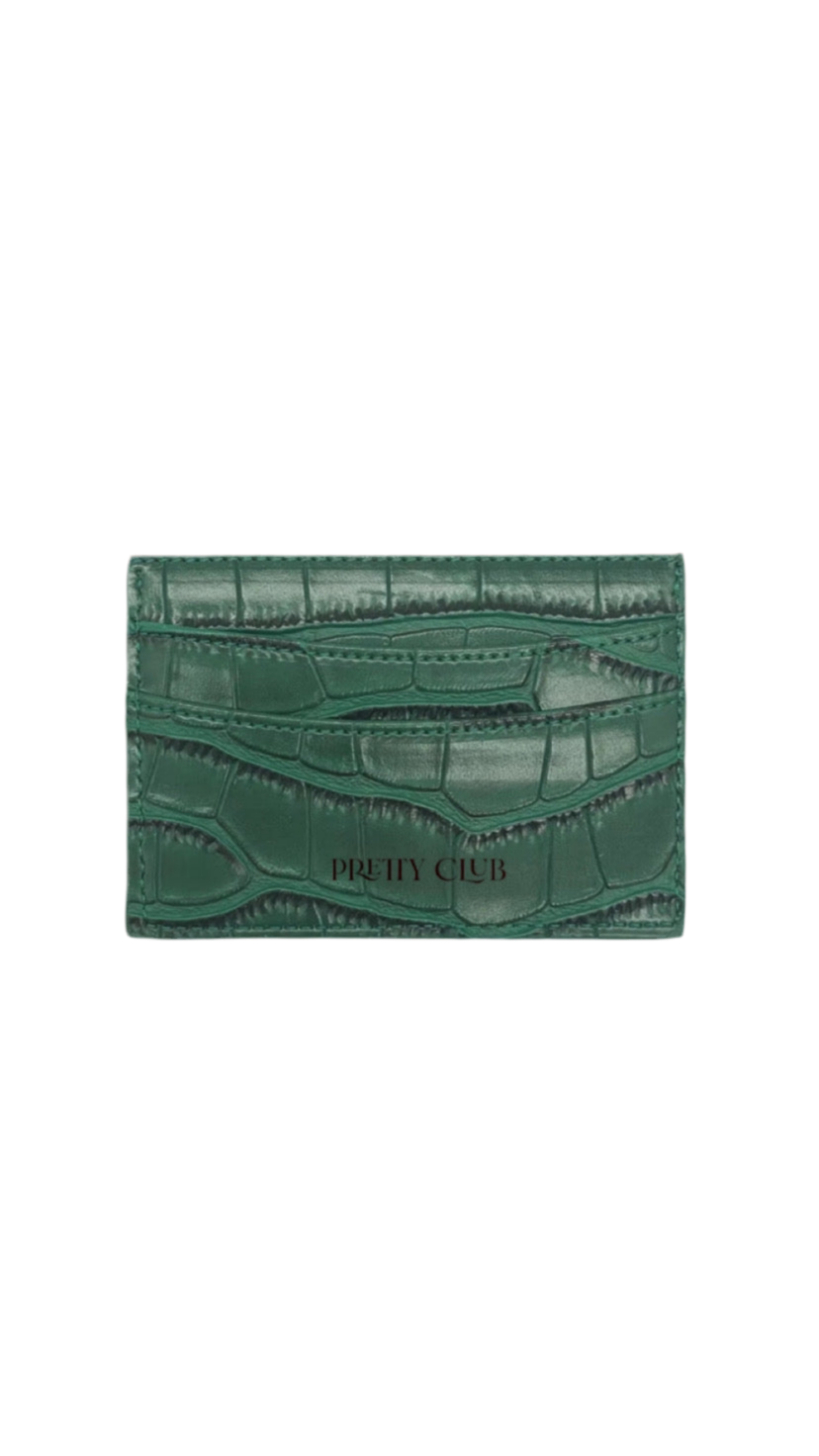 Emerald Green Croc Cardholder